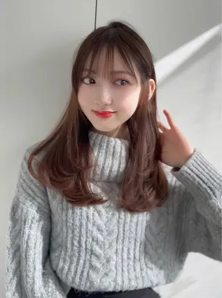 ミディアム カラー ヘアアレンジ 前髪顔まわりカット 🌈中村海聖のヘアスタイル