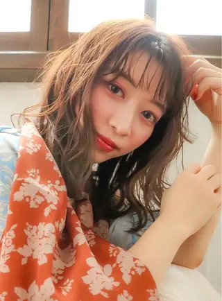 ミディアム カラー パーマ 丹羽 駿太のヘアスタイル