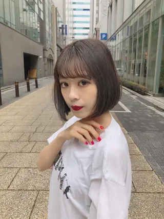 ショート カラー パーマ 巣山 竜一のヘアスタイル