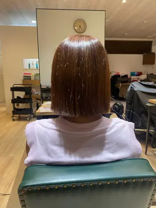 ミディアム 🪞艶カラー/ボブ/ 矯正/高橋亜実🪞のヘアスタイル