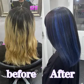 セミロング ハイトーン/ウルフ /エクステ/ましろのヘアスタイル