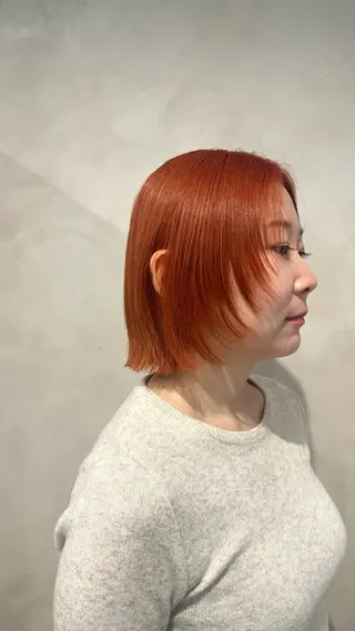 ミディアム カラー Aust hair Stella新宿所属・Yuki☺︎パーマ レイヤーカットのヘアスタイル
