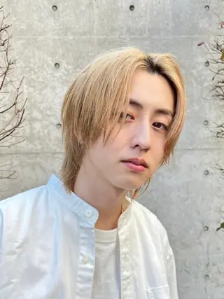 メンズ モテ艶🪄ベージュ カラー🧸RUKAのヘアスタイル