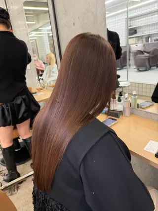 ロング 髪質改善×縮毛矯正× 艶カラー　吉原和磨のヘアスタイル