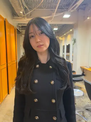 ロング カラー RIN/韓国ヘア レイヤーカットのヘアスタイル