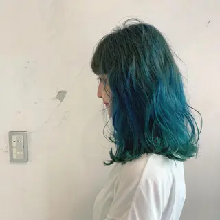 セミロング カラー 似合わせカットカラー ♡佐藤捺美のヘアスタイル