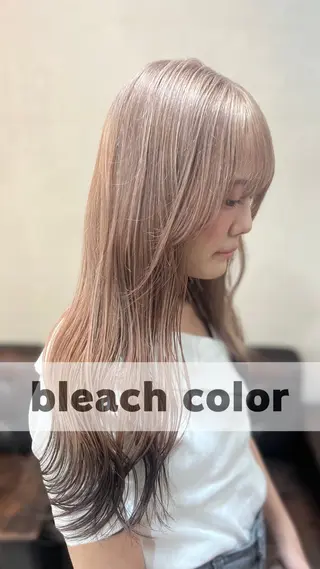 セミロング ブリーチ/デザインカ ラー/村松愛翔のヘアスタイル