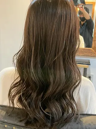 ロング カラー Blue高槻所属・ハイライト 透明感カラー松本のヘアスタイル