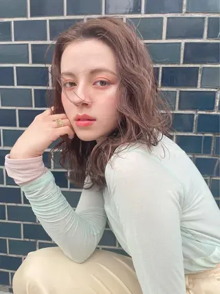 セミロング カラー 似合わせカラー🫶 小川千波のヘアスタイル