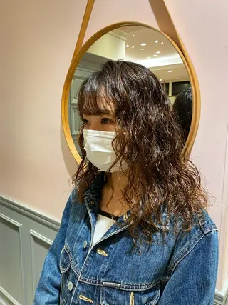 ミディアム レイヤー/グレージュ メンズパーマのヘアスタイル