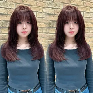 ミディアム カラー Loom by Sea 新宿所属・🦋Kaede/艶/ レイヤー/ミディアムのヘアスタイル