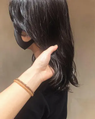 セミロング カラー ヘアアレンジ 酸性縮毛矯正🧴韓国 レイヤー/髪質改善のヘアスタイル