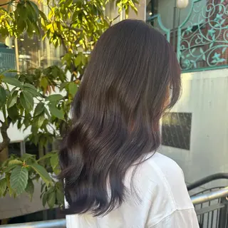 セミロング カラー ラベンダーカラー /巻き/WAKANAのヘアスタイル