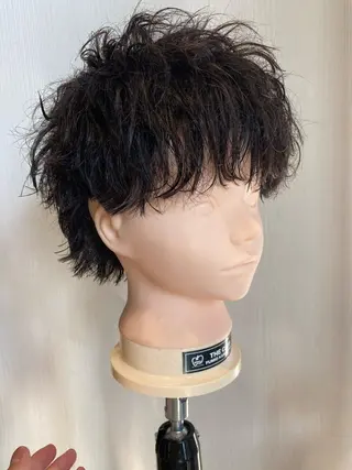 パーマ メンズ 宮下 弦也のヘアスタイル