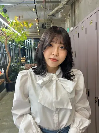 セミロング カラー maho/ブリーチ なし垢抜けカラー♡のヘアスタイル