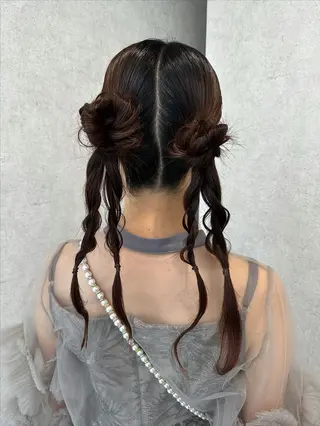 ロング ヘアアレンジ v-lab studio所属・韓国レイヤーカット/ 艶カラー/ noaのヘアスタイル