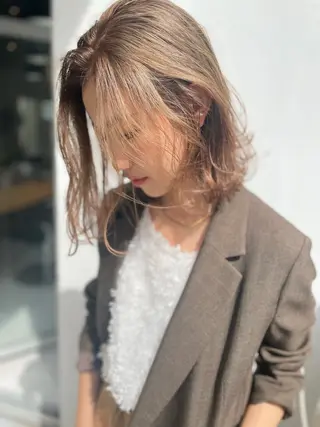 ミディアム カラー 園田あずさ/髪質改善 /透明感カラーのヘアスタイル