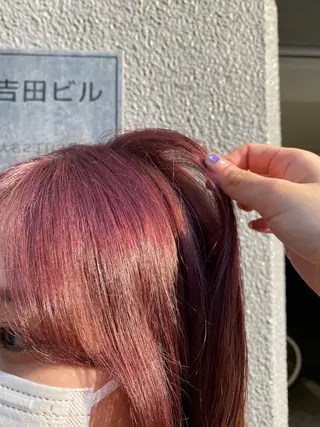 ロング カラー ヘアアレンジ ツガミ リナのヘアスタイル