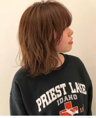 セミロング カラー ヘアアレンジ ショートボブ💗 ヤマネシオリのヘアスタイル