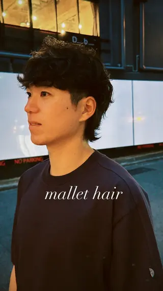 ミディアム パーマ メンズ サロンドミルク 原宿のヘアスタイル