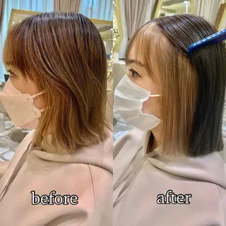 ミディアム カラー パーマ ヘアアレンジ メンズ キッズ ネイル マツエク・マツパ アイブロウ 《褒められる》 透明感カラー/小嶋のヘアスタイル