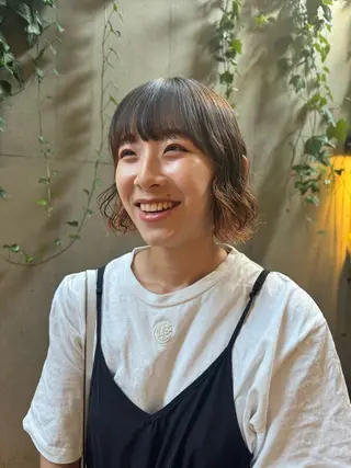 ショート コテ巻き風/ボブ パーマ🌼杉田 萌恵のヘアスタイル