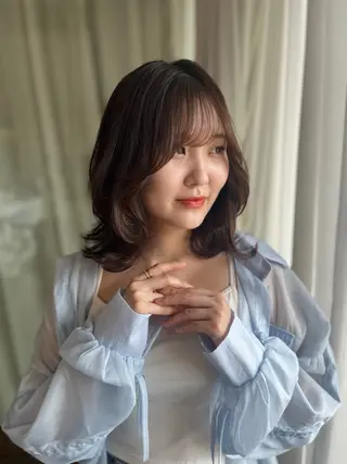 ミディアム カラー 艶髪/アレンジ/ 野口緑のヘアスタイル