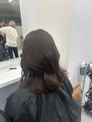 ミディアム カラー パーマ ヘアアレンジ メンズ キッズ ブリーチなしカラー/ ブラウン/レイヤーのヘアスタイル