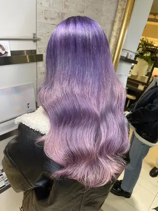 セミロング カラー matiz マティス　表参道所属・💜アンブレラカラー 髪質改善　丸尾】のヘアスタイル
