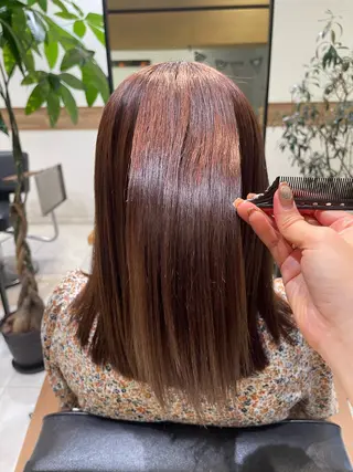 ミディアム 縮毛矯正・髪質改善・ ストレート🌻ゆいのヘアスタイル