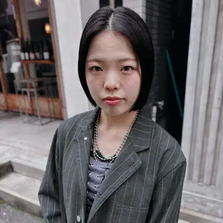 ミディアム カラー 水原波津輝/ボブ /ニュアンスパーマのヘアスタイル