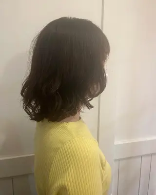 ミディアム パーマ 狩野 くるみのヘアスタイル