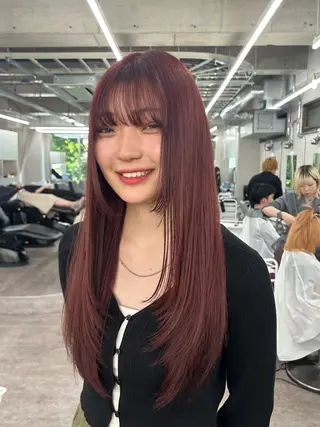 セミロング カラー arte MAYU カットモデル募集のヘアスタイル