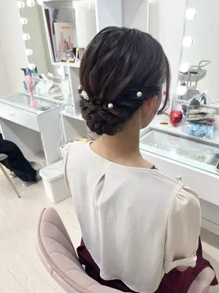 セミロング ヘアアレンジ ヘアセットサロン /上坪愛美のヘアスタイル