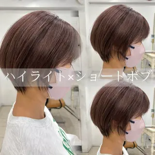 ショート カラー ハイトーン/ 顔周りレイヤー/白石のヘアスタイル