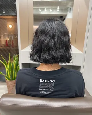 ショート パーマ ボブパーマコテ巻き風 パーマNo1深江秀平のヘアスタイル