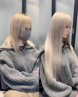 ロング カラー SALOWIN　銀座店所属・艶髪ハイトーン ちひろ🌙+.°のヘアスタイル