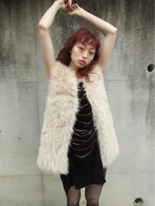 ロング 愛加メンズパーマ・ ボブ・ピンクカラーのヘアスタイル