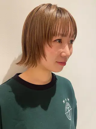 ミディアム カラー ボブ/透明感カラー 🧸YUI❤️のヘアスタイル