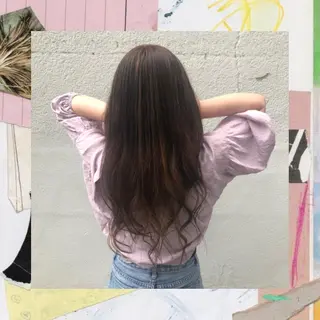 ロング カラー なつき/艶ピンク/ girly hairのヘアスタイル