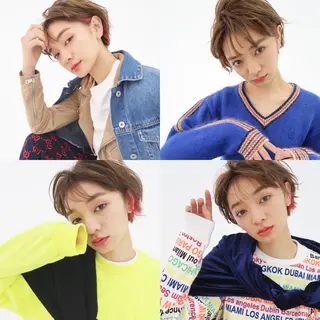 ショート カラー パーマ Memories水天宮前所属・花渕 俊彦のヘアスタイル