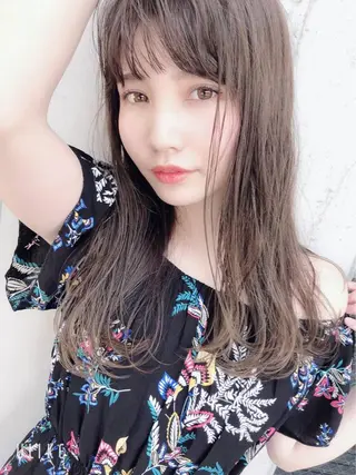 セミロング カラー パーマ ヘアアレンジ Avalon所属・Hiroshi ヒロシのヘアスタイル