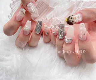 ネイル 23時まで❤︎韓国、 ワンホンネイルのネイルデザイン