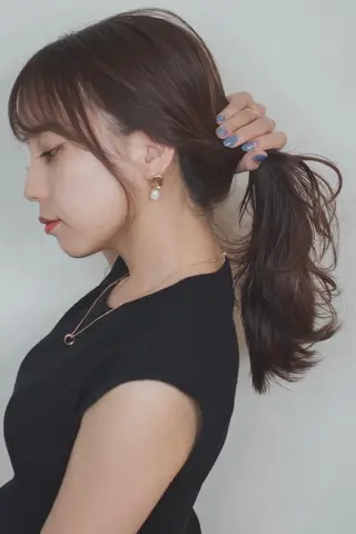 セミロング カラー Le'a銀座所属・前髪/顔周り /レイヤー/秋山 元のヘアスタイル