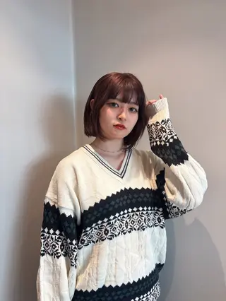 ショート カラー 髪質改善カラー ブラウン🤎YUMEのヘアスタイル