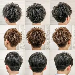 ショート カラー パーマ メンズ 看板犬がお出迎え◎ 初めてでも安心◎のヘアスタイル