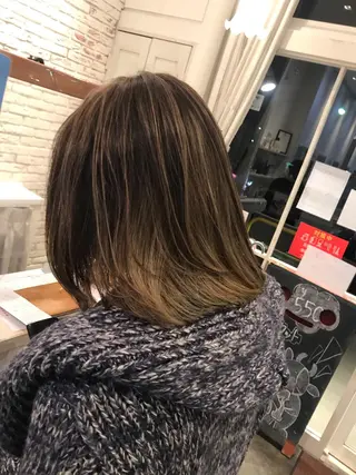 ミディアム カラー [髪質改善] 北生駒 店長/古居聖理のヘアスタイル