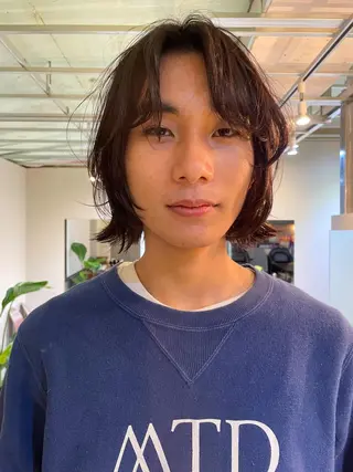 メンズ ショート カラー パーマ CEINE OURのヘアスタイル