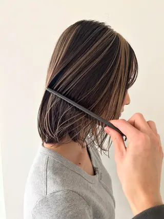 ミディアム カラー ケアパーマ/ケアブリ ーチdaisukeのヘアスタイル