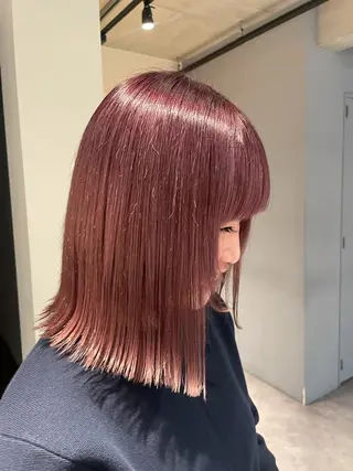 ミディアム カラー 葉月/ボブ/ 透明感カラー／中目黒のヘアスタイル